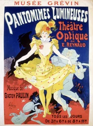 Plakát k dennímu spektáklu „Pantomimes Lumineuses““ Optické divadlo Reynaud