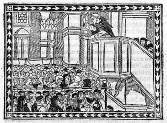 Kázání G. Savonaroly (Jerome Savonarola) (1452 - 1498) - v „“ Compendium of Revelatione““, inkunábule z 23. 4. 1496.