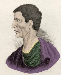 Zastoupení římského politika Luciuse Cornelia Sully (Silla nebo Sylla) (138-68 př.nl). Rytina 19. století.