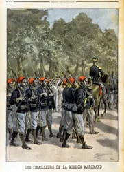 Senegalští Tirailleurs de la Mission Marchand à Paris- v „“Le petit journal““ z 23.7.1899