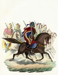 Spahis, domorodý jezdecký sbor francouzské armády Afriky, složený převážně z arabských jezdců, vytvořený pro provincie Alžír v roce 1834, Bone v roce 1835 a Oran v roce 1836. V “” Storia d