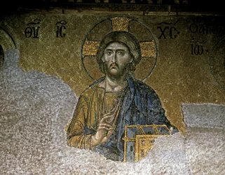 Deesis. Detail Krista, polovina 12. století (mozaika)