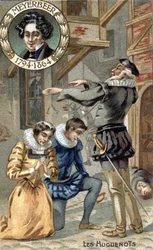 Hugenoti, Giacomo Meyerbeer. (1794-1864). Chromo z konce 19. století.