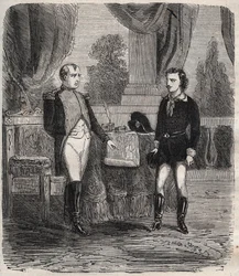 Výslech Friedricha Stabse po jeho neúspěšném pokusu o atentát na Napoleona I. - Friedrich (Frederic) Staps vyslýchaný Napoleonem, mladý Němec, který se 12. října pokusil Napoleona zavraždit
