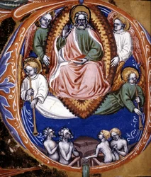 Poslední soud – v „“De civitate dei““ od svatého Augustina, počátek 15. století. Městská bibli. z Rimini.