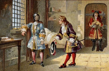 Muž se železnou maskou, vnitřní státní vězeň od roku 1679 do roku 1703 v pevnosti ostrova Sainte Marguerite (Sainte-Marguerite)