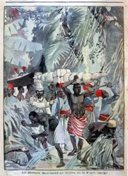 Mise Marchand uprostřed pralesa - v „“Le Petit Journal““ z 28.5.1899