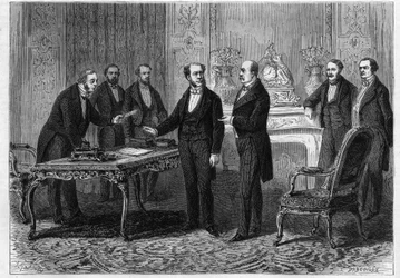 Vikomt Gontaut Biron (Gontaut-Biron), francouzský velvyslanec v Berlíně a princ z Bismarcku (Otto Von Bismarck