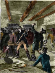 Zatčení spiklenců z Cato Street (rytina) - „The Cato Street Conspirators...““ (Cato Street Conspiracy)