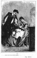Narození syna Renza a Lucii - v ""Snoubenci"" (promessi Sposi) z Manzoni