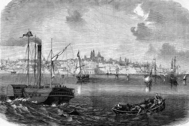 Město Montevideo v Uruguayi v roce 1864.