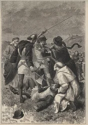 Pomluva šetří od Rothsay - ilustrace z 19. století k historickému románu „The Pretty Girl of Perth or Valentine