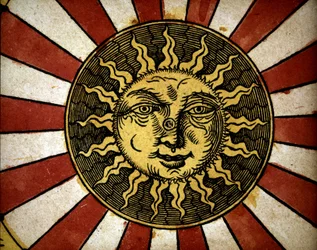 Slunce - v „“ Astronomicon caesarum“, pojednání ze 16. století.