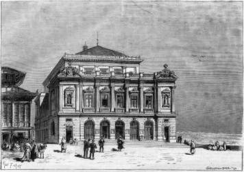 Konstantinovo divadlo v Alžírsku postavené architektem Paulem Jeanem Gionem (1838-1904) v letech 1877 až 1883 - vnější část divadla