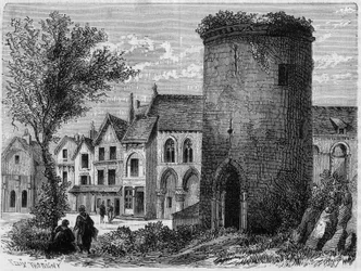 Věž krále Ludvíka IV ze Zámoří (zámoří, zámoří) do Laonu (zničena v roce 1831) - rytina