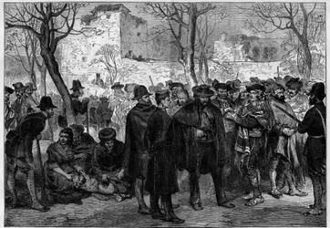 Třetí karlistická válka (1872-1876): karlističtí vězni v Alhambre v Granadě.
