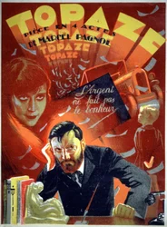 Topaze, Pagnolova divadelní hra, asi 1930-1940 (plakát)
