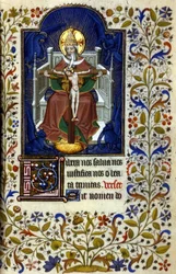 Trojice. Miniatura, začátek 15. století. Bibl. Trivulziana, Milán.