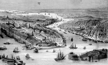 Pohled na New York kolem roku 1840.