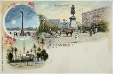 Pohledy na Alexandrii - pohlednice, konec 19. století