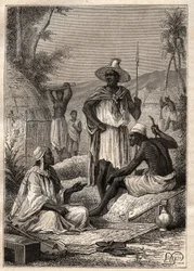 Plavba (1795) z parku Mungo (1771–1806) do Djoliby (Niger): domorodí obyvatelé Senegalu – ilustrace převzata z „“Velcí námořníci 18. století““