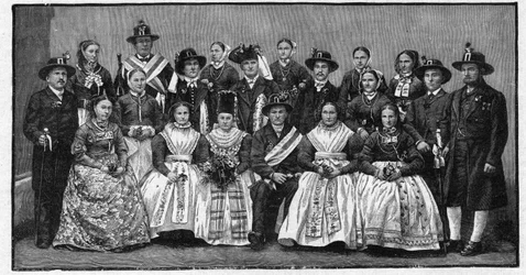 Wendic svatební hostina (Wends) - rytina 1897 - Wendes (Slovani žijící ve východním Německu)
