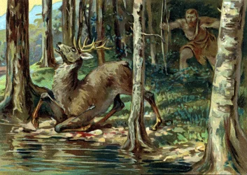 Herkulova díla : Herkules a laň, začátek 20. století (chromo)