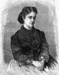 portrét Adeliny Patti. Italský zpěvák (1843 až 1919) Rytina z roku 1864.
