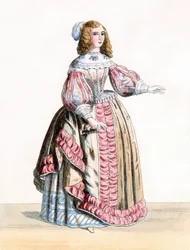 portrét Catherine de Braganza (1638-1705), královna choť anglického krále Karla II. rytina z roku 1860.