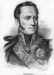 portrét Le Marquis de Caulaincourt (1773-1827), vévoda z Vicenzy, francouzský generál a diplomat.