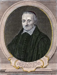 portrét Pierra Gassendiho (1592-1655), francouzského filozofa, astronoma, matematika a fyzika.