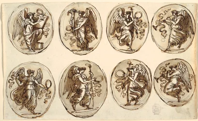 Kresba, Stropní design, Historie, Hojnost v šesti oválcích, Sál Herkula a Hebe, Palazzo Gessi, Faenza, 1813