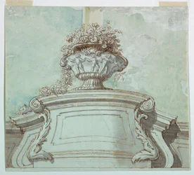 Kresba, centrální panel pro strop, 1750-1800