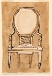Kresba, židle, 1780-90