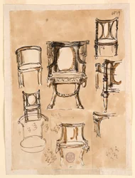 Kresba, židle, 1780-1790