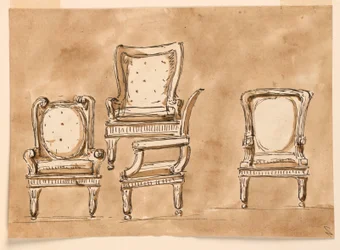 Kresba, židle, 1780-90