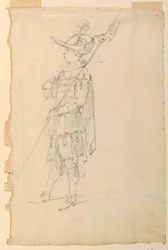 Kresba, kostýmní výprava: Halapartník pro balet, cca 1720