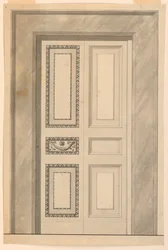 Kresba, Výzdoba skládacích dveří, asi 1780