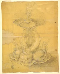 Kresba, návrh středového dílu, 1630-60