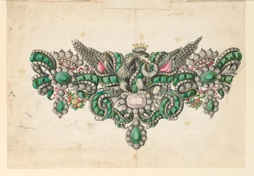 Kresba, návrh brože, 1740-50
