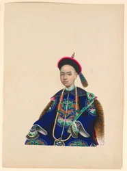 Miniatura, portrét sedícího muže, cca 1820-60