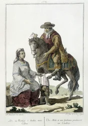 Métis a Indián porodí cauillote - rytinu