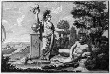 Alegorie Cisalpinské republiky (Cisalpina) vytvořená Napoleonem Bonapartem dne 27. 6. 1797 podle francouzského vzoru v Itálii, která se v roce 1802 stala Italskou republikou. Jsou zde zastoupeny symboly Francouzské republiky. Gravírování Museo del risorgim