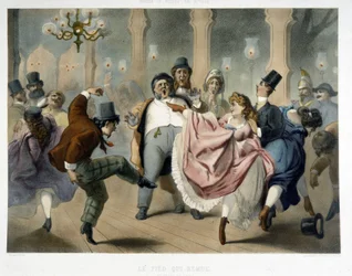 Bal de Paris: Kvadrila, noha pohybující se na Pradu, kolem roku 1860