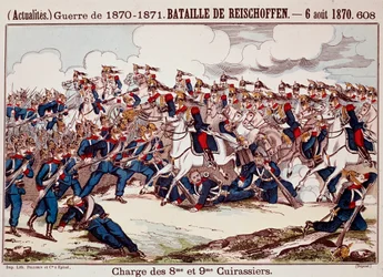 Bitva u Worthu dne 6. srpna 1870 v úvodních fázích francouzsko-pruské války (rytina)