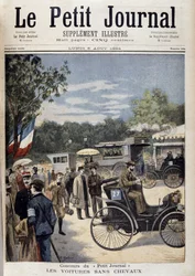 Vozy bez koní, první vůz Panhard Levassor - kryt. ""Le Petite Journal"" ze 6. srpna