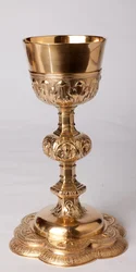 Kalich. Původ Mont Saint-Aubert. Zlatnictví. Ateliér z Lille, Francie. 1636
