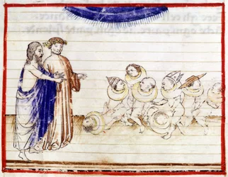 Dante et Virgil – v „Božské komedii““ od Dante Alighieriho. Peklo, píseň VII
