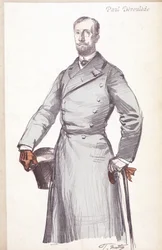 Rytina Paula Derouledeho (1846-1914), francouzského spisovatele a politika, zakladatele Boulangisme, který založil Ligu vlastenců.