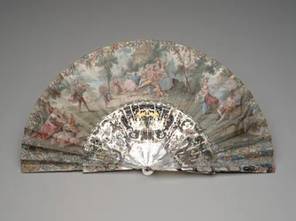 Skládací vějíř s pastorační scénou, cca 1740-50